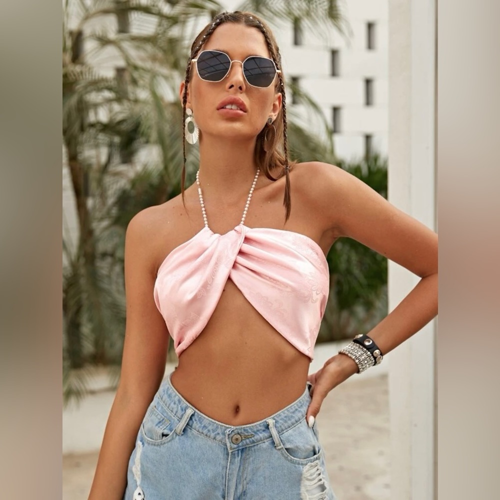 Pink halter top